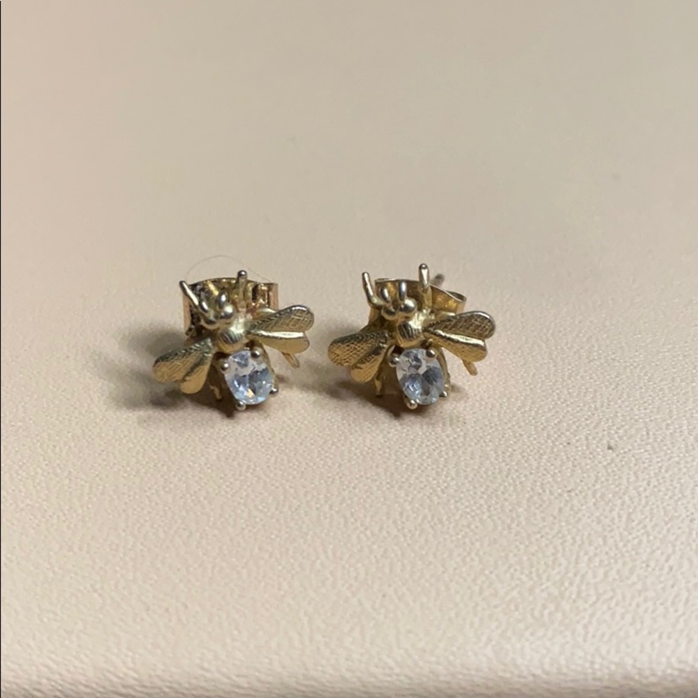 Anthropologie gold bumble bee studs